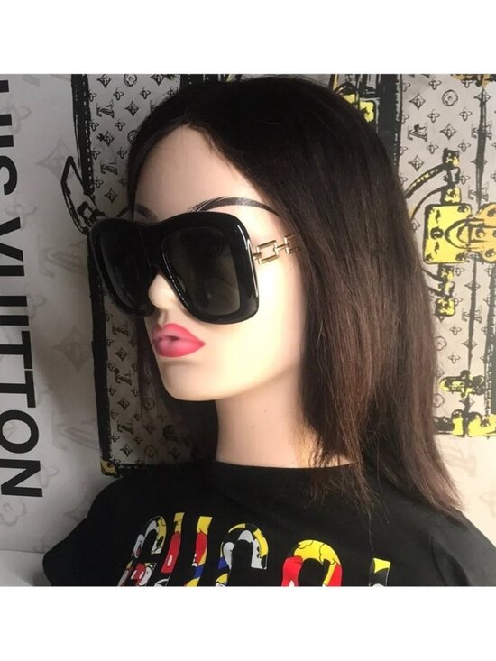 New Authentic Gucci Black Oversized Sunglasses GG0499S 001 main image 7